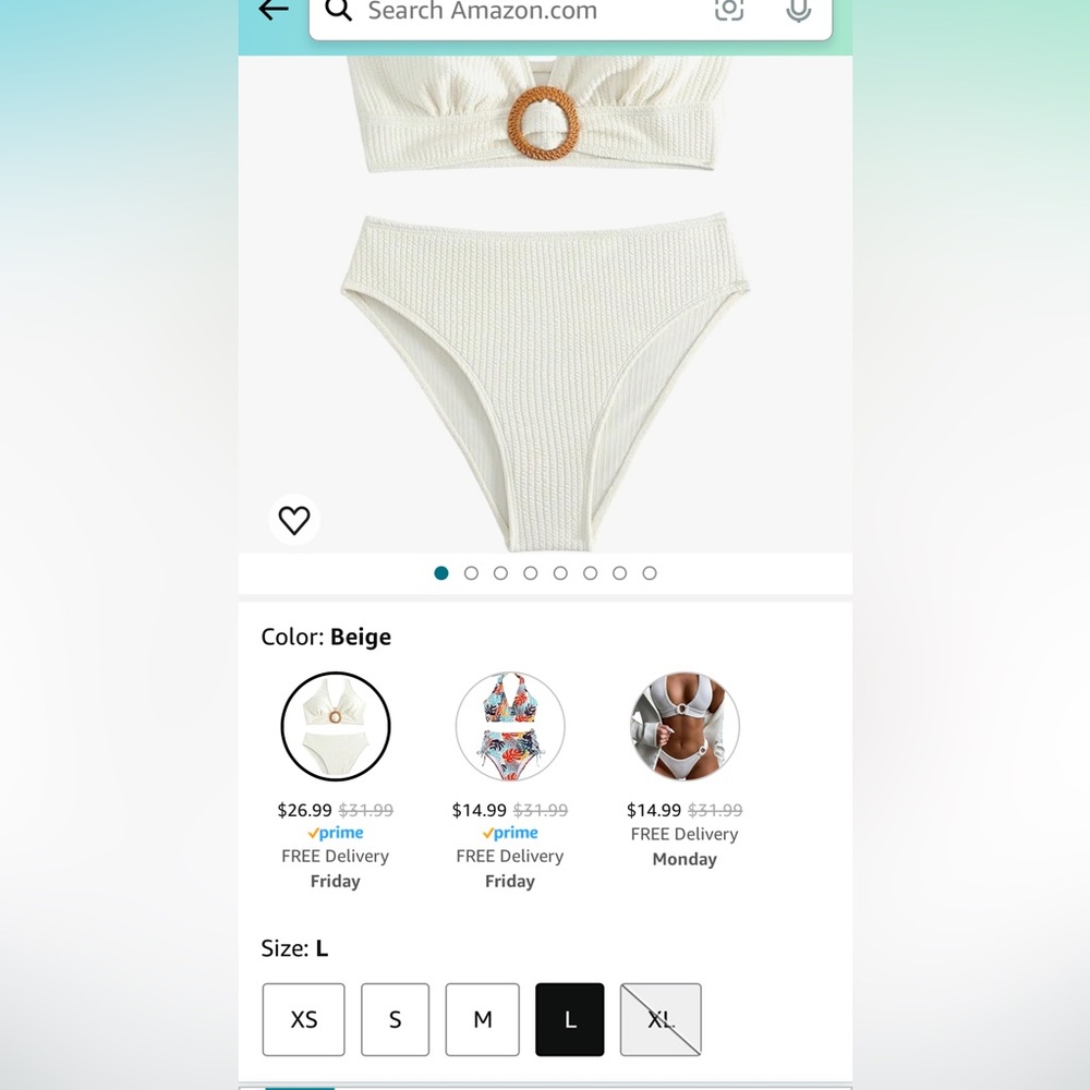 NEW Summer Halter 2 Piece Swimsuit High Cut Tie Back Bikini Set - Picture 6 of 8